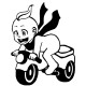Aufkleber - Baby auf Motorrad